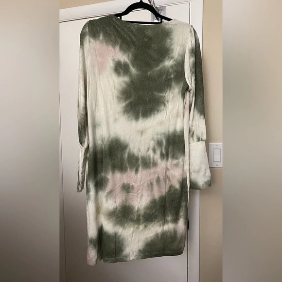 NWOT Status by Chenault Tie Dye Sweater Dress Ribbed Longsleeve Size Large - Picture 3 of 8